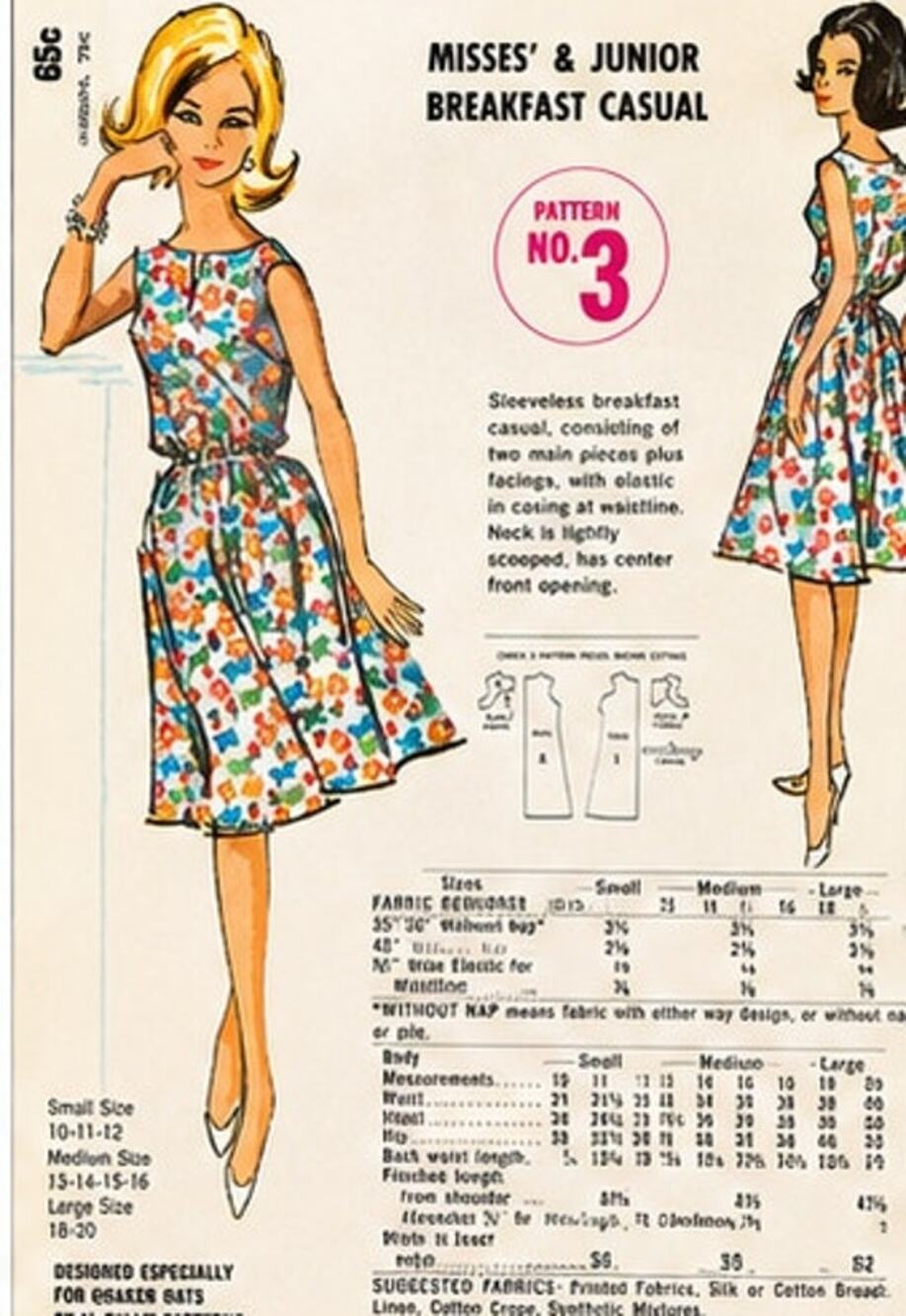 McCall's Quaker Oats No. 3 Sleeveless Breakfast Casual Dress Sz Large 10-20 UC